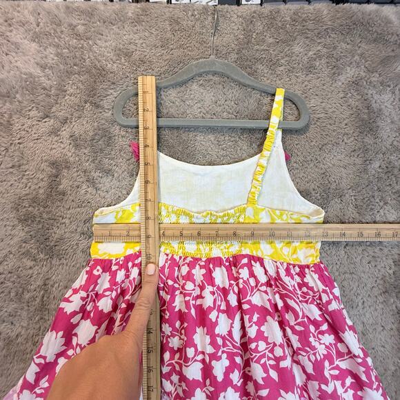 Mini Boden Girls Floral Rainbow Tiered Dress Smocked Back Strapless 8 9 Years - Picture 12 of 13